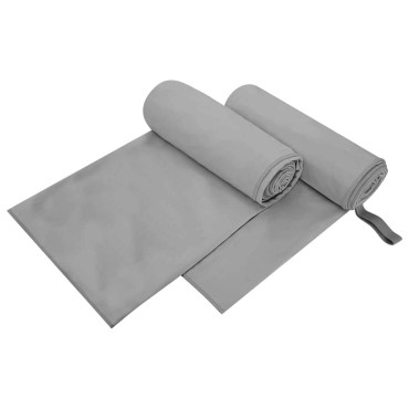 vidaXL Αθλητικές Πετσέτες 2 τμχ. Σκούρο γκρι 200 x 100 cm