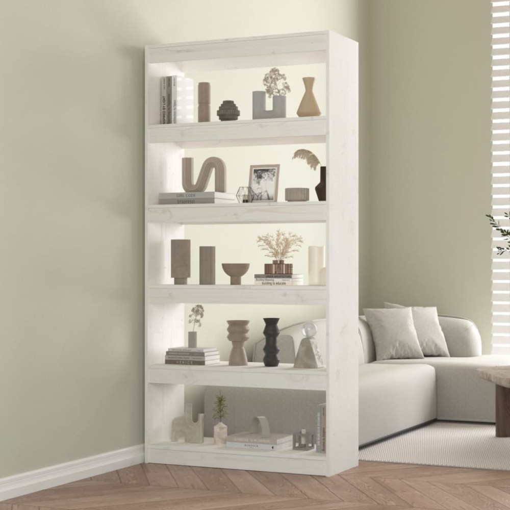 vidaXL Βιβλιοθήκη/Διαχωριστικό Χώρου Λευκή 80x30x167,4cm Μασίφ Πεύκο 1 τεμ. vidaXL Βιβλιοθήκη/Διαχωριστικό Χώρου Λευκή 80x30x167,4cm Μασίφ Πεύκο 1 τεμ.