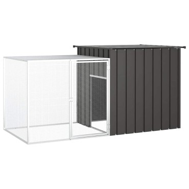 vidaXL Κοτέτσι - Κλουβί Ανθρακί 200x91x100 εκ. από Γαλβανισμένο Χάλυβα