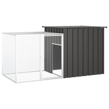 vidaXL Κλουβί Κουνελιών Ανθρακί 200x91x100 εκ. από Γαλβανισμένο Χάλυβα