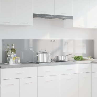 vidaXL Πλάτη κουζίνας 2 τμχ. Ανοιχτό γκρι 100 x 40 cm σκληρυμένο γυαλί