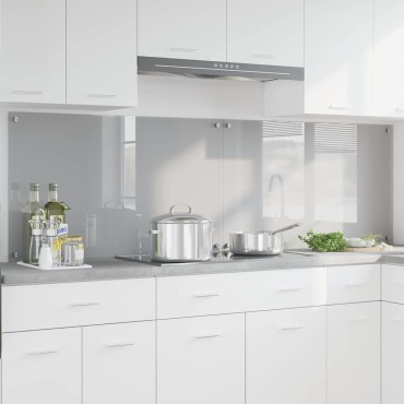 vidaXL Πλάτη κουζίνας 2 τμχ. Ανοιχτό γκρι 100 x 60 cm σκληρυμένο γυαλί