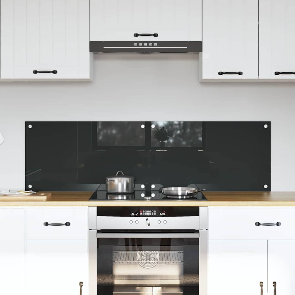vidaXL Πλάτη κουζίνας 2 τμχ. Σκούρο Γκρι 70 x 40 cm σκληρυμένο γυαλί
