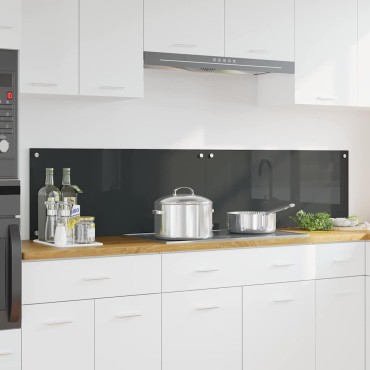 vidaXL Πλάτη κουζίνας 2 τμχ. Σκούρο Γκρι 90 x 40 cm σκληρυμένο γυαλί