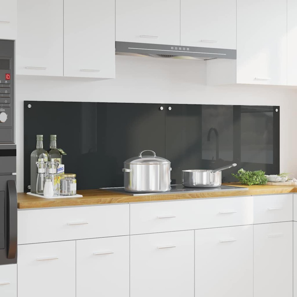 vidaXL Πλάτη κουζίνας 2 τμχ. Σκούρο Γκρι 90 x 50 cm σκληρυμένο γυαλί