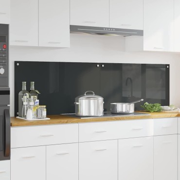 vidaXL Πλάτη κουζίνας 2 τμχ. Σκούρο Γκρι 90 x 50 cm σκληρυμένο γυαλί