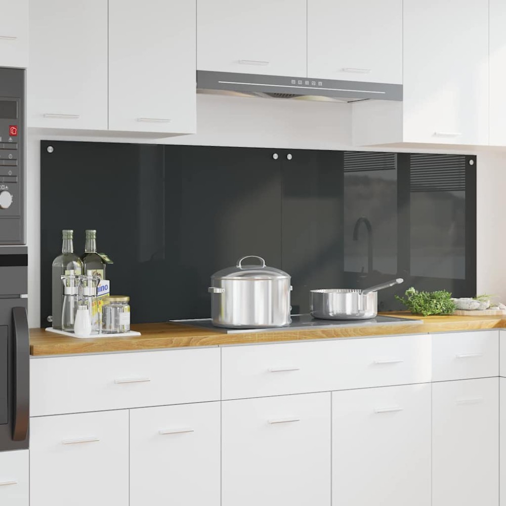 vidaXL Πλάτη κουζίνας 2 τμχ. Σκούρο Γκρι 90 x 60 cm σκληρυμένο γυαλί