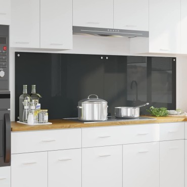 vidaXL Πλάτη κουζίνας 2 τμχ. Σκούρο Γκρι 90 x 60 cm σκληρυμένο γυαλί