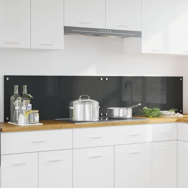 vidaXL Πλάτη κουζίνας 2 τμχ. Σκούρο Γκρι 100 x 40 cm σκληρυμένο γυαλί