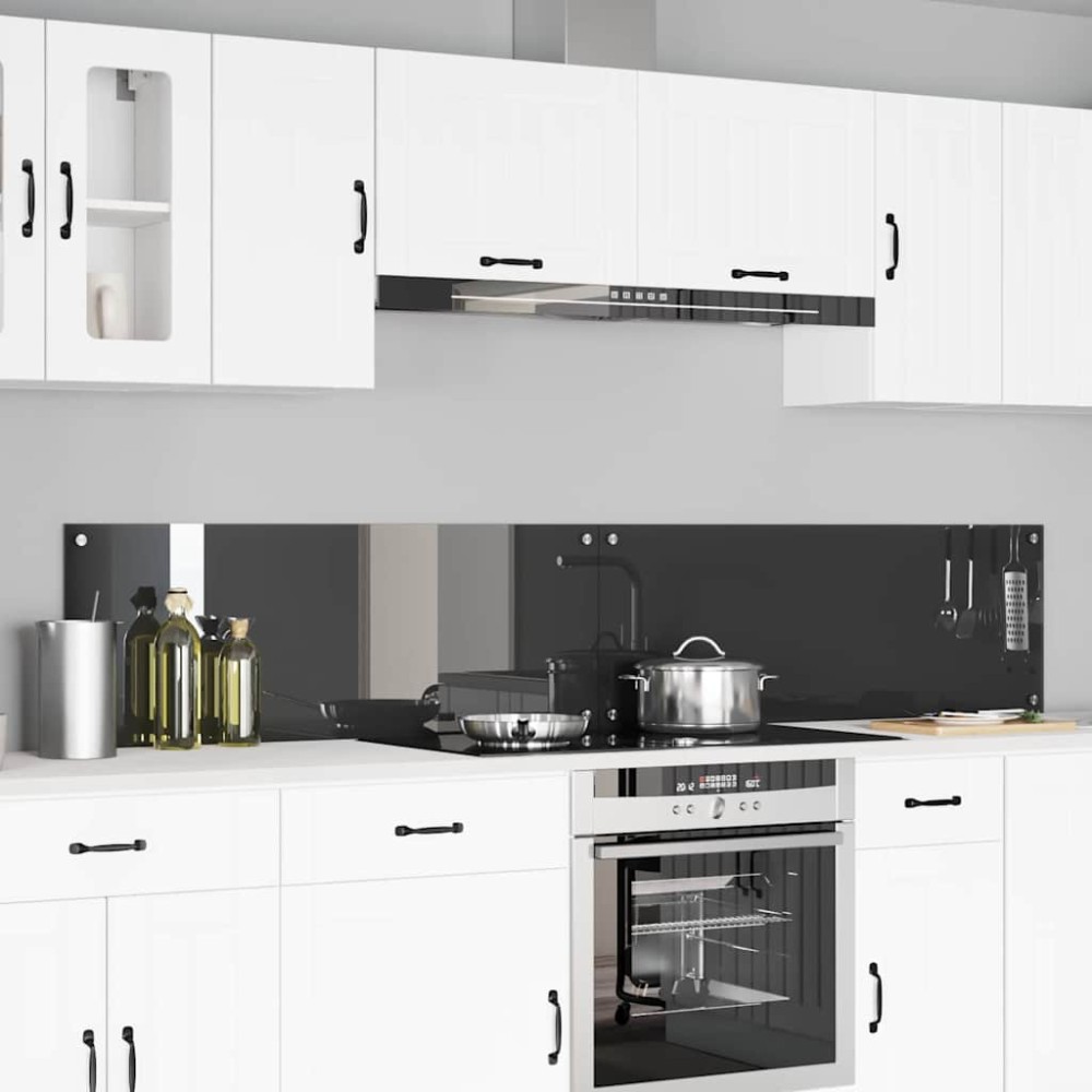 vidaXL Πλάτη κουζίνας 2 τμχ. Σκούρο Γκρι 110 x 40 cm σκληρυμένο γυαλί