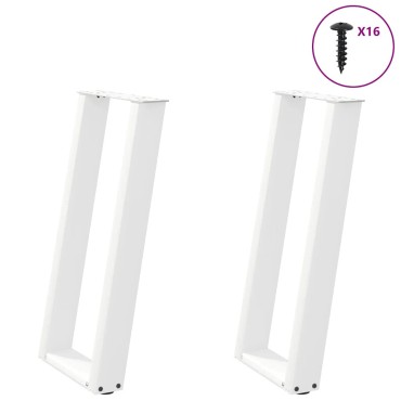 vidaXL Πόδια Κονσόλας σε Σχήμα U 2 τεμ. Λευκά 38x(72-73)cm Ατσάλι