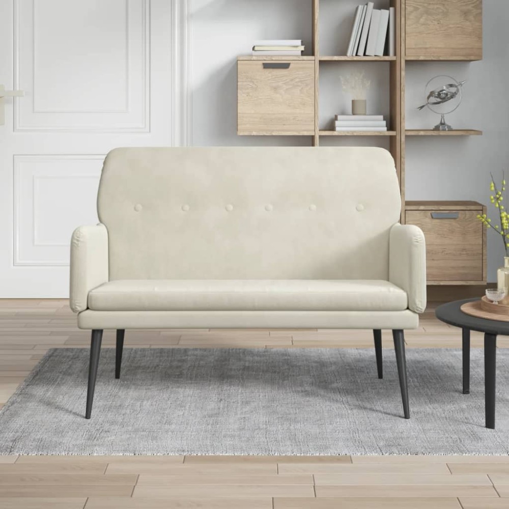 vidaXL Πάγκος Κρεμ 108x79x79cm Βελούδινος 1 τεμ.