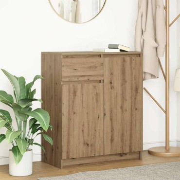 vidaXL Συρταριέρα με Συρτάρια Τεχνίτης Δρυς 71x35x84cm Επεξ. Ξύλο 1 τεμ.
