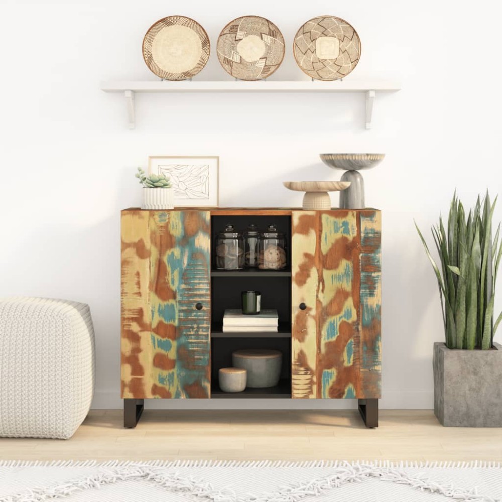 vidaXL Ντουλάπι με 2 Πόρτες 90x30x75cm από Μασίφ Ανακυκλωμένο Ξύλο 1 τεμ.