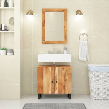 vidaXL Έπιπλο Νιπτήρα 62x33x58cm Μασίφ Ξύλο Ακακίας & Επεξ. Ξύλο
