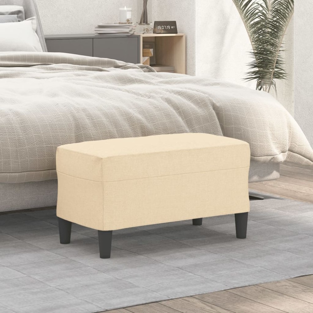 vidaXL Πάγκος Κρεμ 70x35x41cm Υφασμάτινος 1 τεμ.