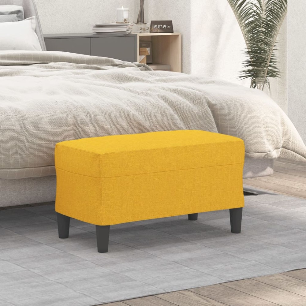 vidaXL Πάγκος Ανοιχτό Κίτρινο 70x35x41cm Υφασμάτινος 1 τεμ.