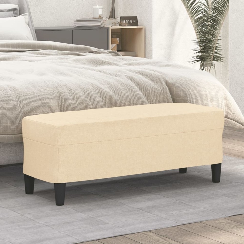vidaXL Πάγκος Κρεμ 100x35x41cm Υφασμάτινος 1 τεμ.