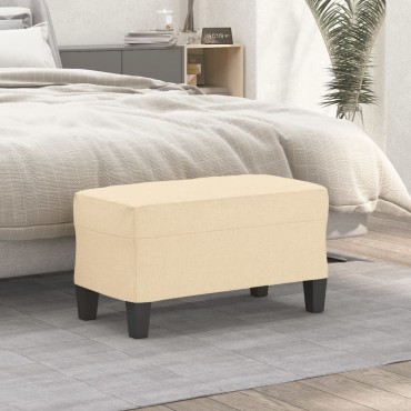 vidaXL Πάγκος Κρεμ 70x35x41cm Υφασμάτινος 1 τεμ.