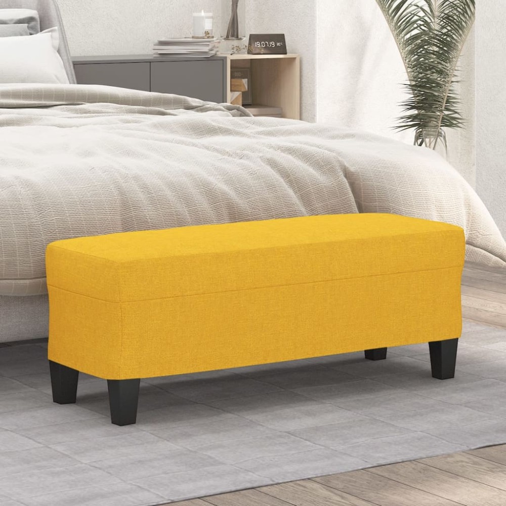 vidaXL Πάγκος Ανοιχτό Κίτρινο 100x35x41cm Υφασμάτινος 1 τεμ.