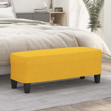 vidaXL Πάγκος Ανοιχτό Κίτρινο 100x35x41cm Υφασμάτινος 1 τεμ.