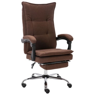 vidaXL Καρέκλα Γραφείου Καφέ Υφασμάτινη 64x68x(113-120)cm 1 τεμ.