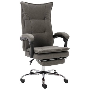 vidaXL Καρέκλα Γραφείου Γκρι Υφασμάτινη 64x68x(113-120)cm 1 τεμ.