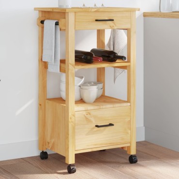 vidaXL Τρόλεϊ Κουζίνας MONZA 48x40x88,5cm από Μασίφ Ξύλο Πεύκου 1 τεμ.