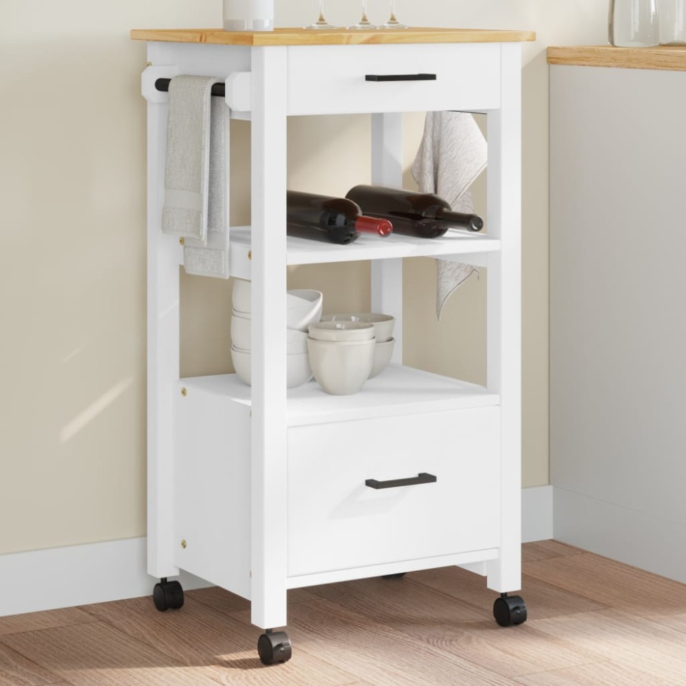 vidaXL Τρόλεϊ Κουζίνας MONZA 48x40x88,5cm από Μασίφ Ξύλο Πεύκου 1 τεμ.
