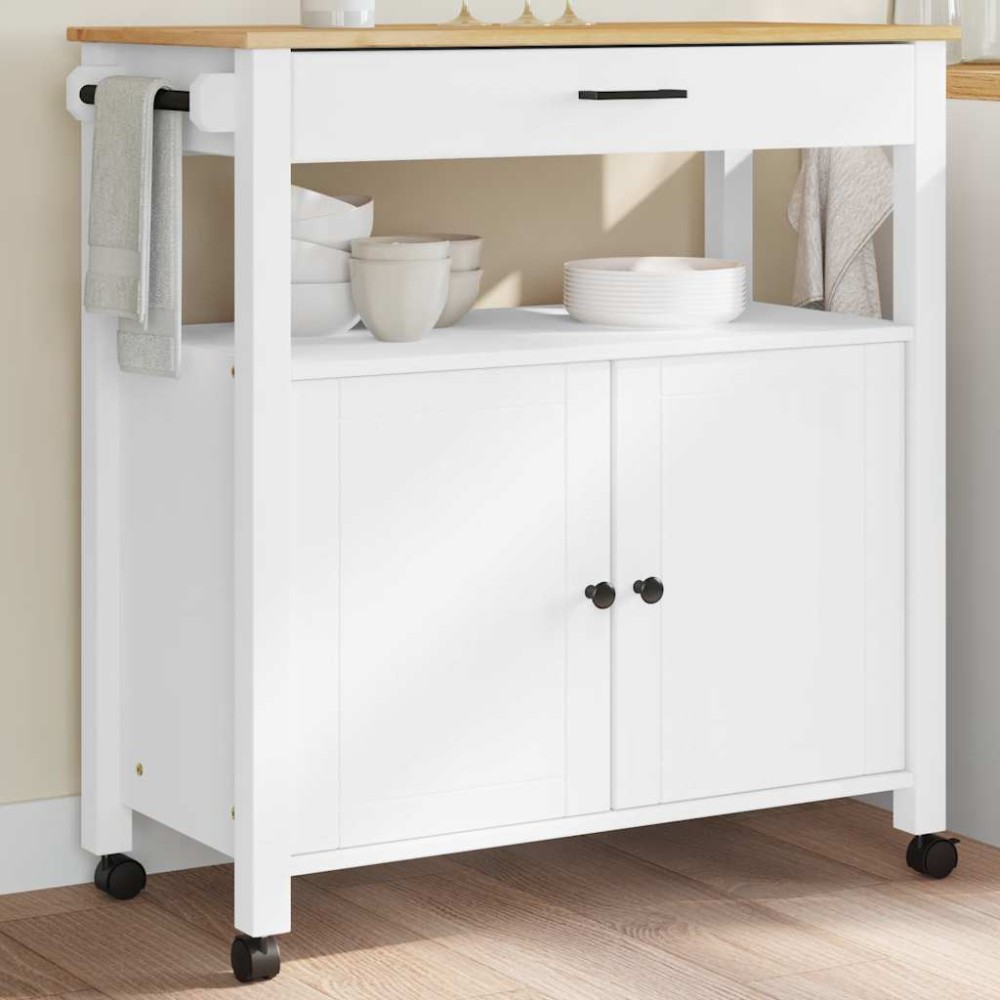 vidaXL Τρόλεϊ Κουζίνας MONZA 84x40x88,5cm από Μασίφ Ξύλο Πεύκου 1 τεμ.