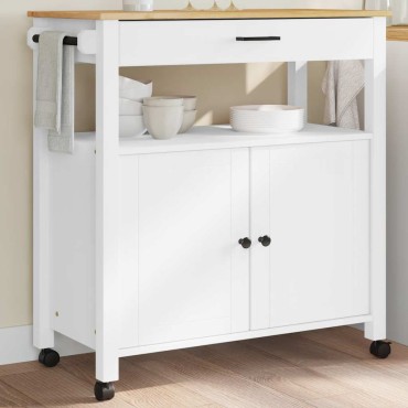 vidaXL Τρόλεϊ Κουζίνας MONZA 84x40x88,5cm από Μασίφ Ξύλο Πεύκου 1 τεμ.