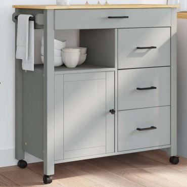 vidaXL Τρόλεϊ Κουζίνας MONZA 84x40x88,5cm από Μασίφ Ξύλο Πεύκου 1 τεμ.
