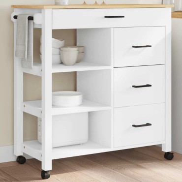 vidaXL Τρόλεϊ Κουζίνας MONZA 84x40x88,5cm από Μασίφ Ξύλο Πεύκου 1 τεμ.