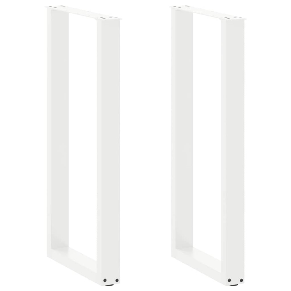 vidaXL Πόδια Τραπεζιού Μπαρ σε Σχήμα U 2 τεμ. Λευκά 50x(100-101)cm Ατσάλι