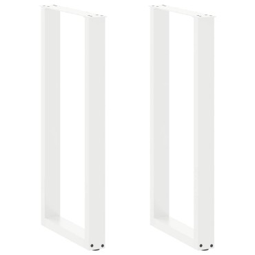 vidaXL Πόδια Τραπεζιού Μπαρ σε Σχήμα U 2 τεμ. Λευκά 50x(100-101)cm Ατσάλι
