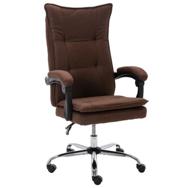 vidaXL Καρέκλα Γραφείου Καφέ Υφασμάτινη 64x68x(113-120)cm 1 τεμ.