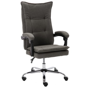 vidaXL Καρέκλα Γραφείου Γκρι Υφασμάτινη 64x68x(113-120)cm 1 τεμ.