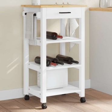 vidaXL Τρόλεϊ Κουζίνας MONZA 48x40x88,5cm από Μασίφ Ξύλο Πεύκου 1 τεμ.