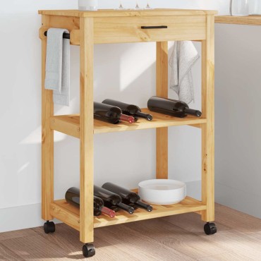 vidaXL Τρόλεϊ Κουζίνας MONZA 60x40x88,5cm από Μασίφ Ξύλο Πεύκου 1 τεμ.