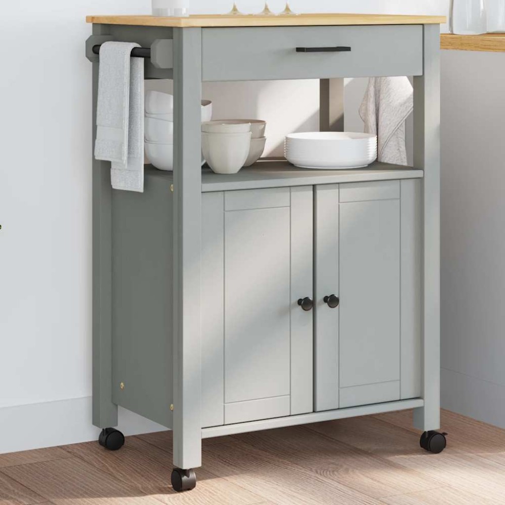 vidaXL Τρόλεϊ Κουζίνας MONZA 60x40x88,5cm από Μασίφ Ξύλο Πεύκου 1 τεμ.