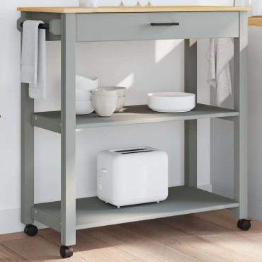 vidaXL Τρόλεϊ Κουζίνας MONZA 84x40x88,5cm από Μασίφ Ξύλο Πεύκου 1 τεμ.