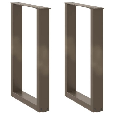 vidaXL Πόδια Τραπεζαρίας σε Σχήμα U 2 τεμ. από Φυσικό Ατσάλι 50x(72-73)cm Ατσάλι