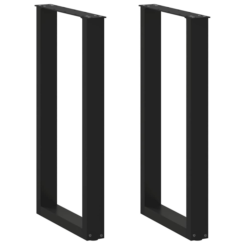 vidaXL Πόδια Τραπεζιού Μπαρ σε Σχήμα U 2 τεμ. Μαύρα 50x(90-91)cm Ατσάλι