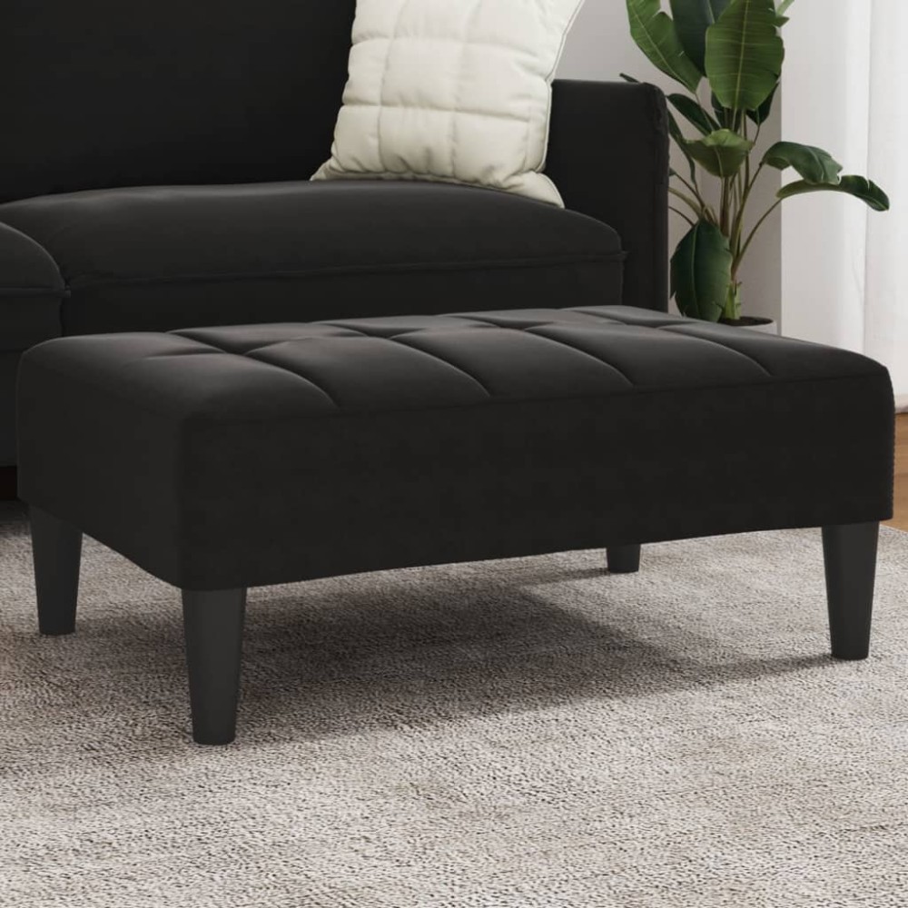 vidaXL Υποπόδιο Μαύρο 77x55x31cm Βελούδινο 1 τεμ.