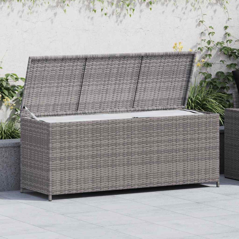 vidaXL Κουτί Αποθήκευσης Κήπου Γκρι 150x50x60cm από Συνθετικό Ρατάν 1 τεμ.