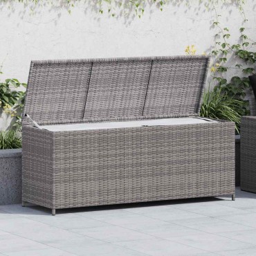 vidaXL Κουτί Αποθήκευσης Κήπου Γκρι 150x50x60cm από Συνθετικό Ρατάν 1 τεμ.