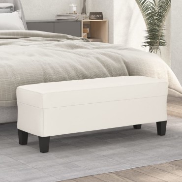 vidaXL Πάγκος Κρεμ 100x35x41cm από Συνθετικό Δέρμα 1 τεμ.
