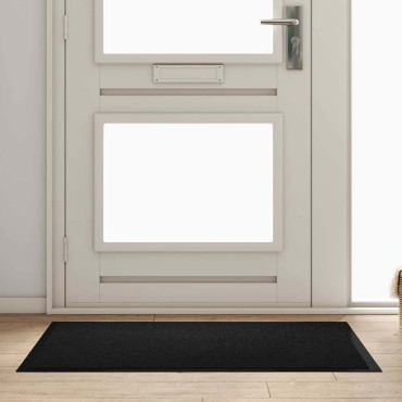 vidaXL Χαλάκι Εξώπορτας Μαύρο 60 x 40 x 1.2 εκ. Ύφασμα τέντι