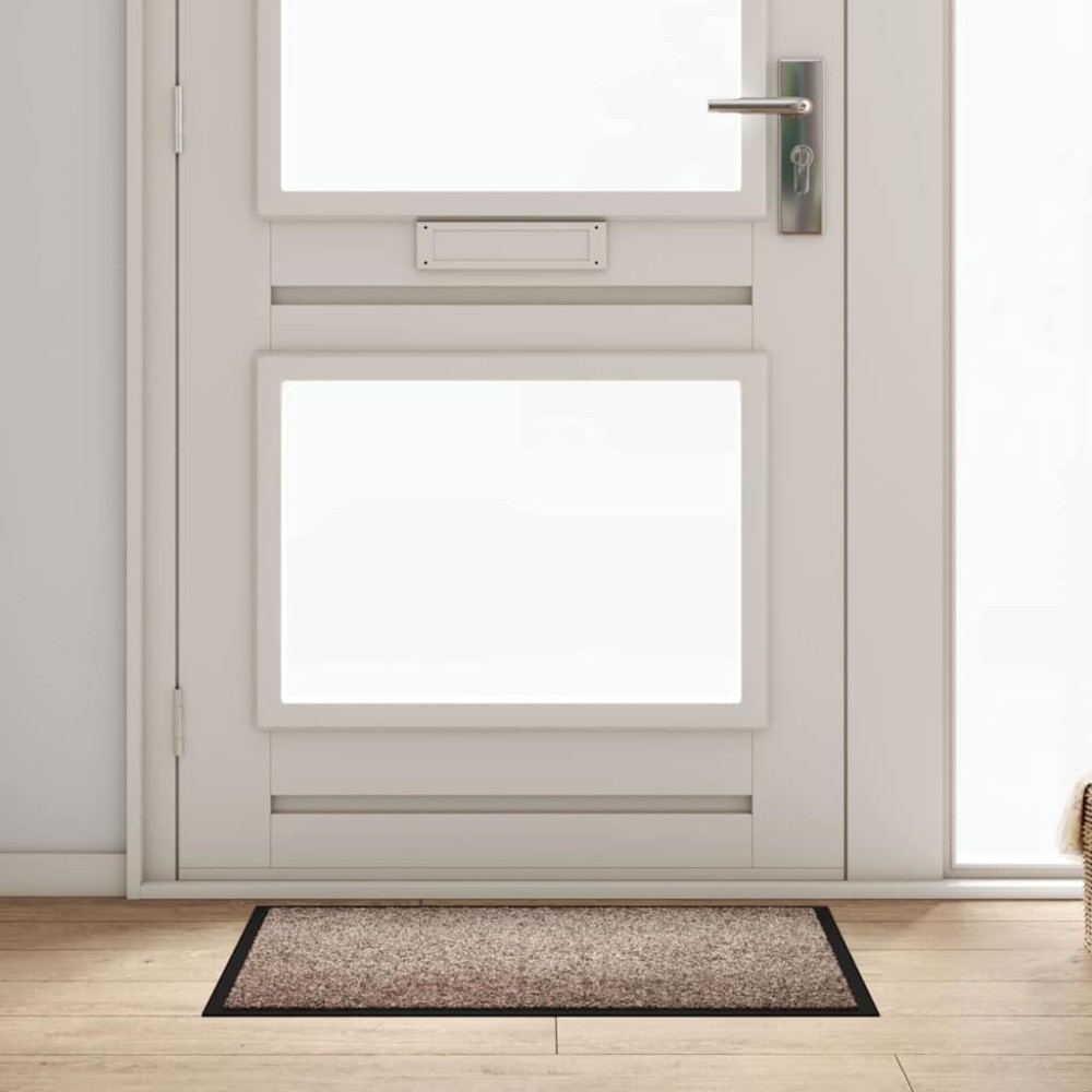 vidaXL Χαλάκι Εξώπορτας Μπεζ 60 x 40 x 1.2 εκ. Ύφασμα τέντι