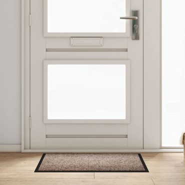 vidaXL Χαλάκι Εξώπορτας Μπεζ 60 x 40 x 1.2 εκ. Ύφασμα τέντι